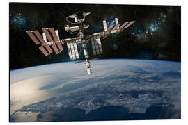 Alubild Ein Raumschiff dockt an der Internationalen Raumstation ISS an  - Marc Ward