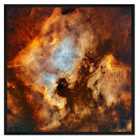 Gerahmter Kunstdruck Der Nordamerikanebel und der Pelikannebel im Schwan