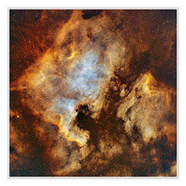 Reprodução The North America Nebula and Pelican Nebula in Cygnus. - Rolf Geissinger