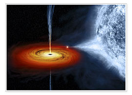 Poster  An artist&#039;s illustration of the Cygnus X-1 system.