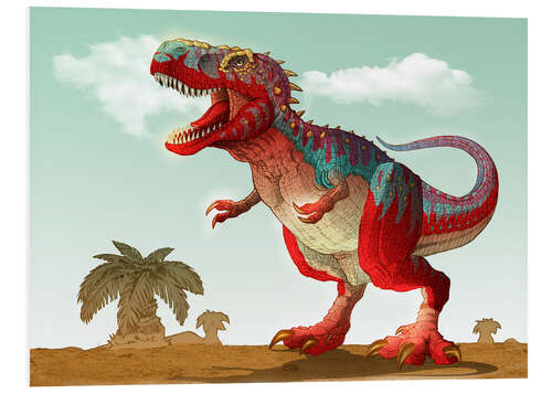 Foam board print Colorful Tyrannosaurus Rex