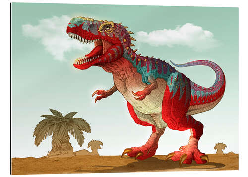 Quadro em plexi-alumínio Colorful Tyrannosaurus Rex