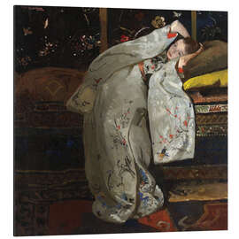 Aluminium print Girl in a White Kimono