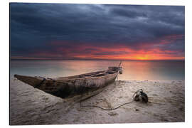 Aluminiumtavla sunset boat