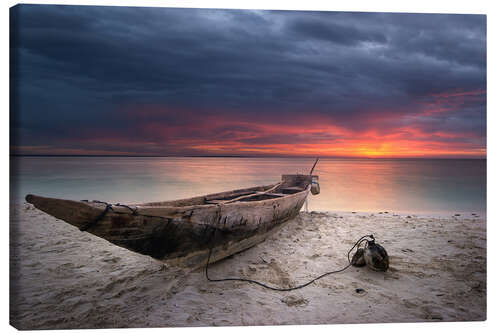 Lerretsbilde sunset boat