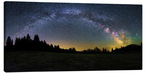 Canvastavla Milky Way arching over the trees