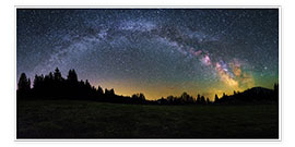 Poster Milky Way arching over the trees