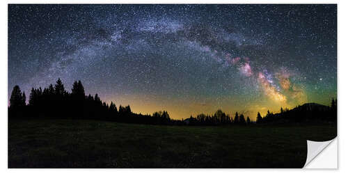 Naklejka na ścianę Milky Way arching over the trees