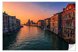 Selvklæbende plakat Venice Sunrise Canal Grande