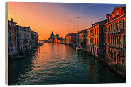 Quadro de madeira Venice Sunrise Canal Grande