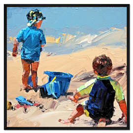 Gerahmter Kunstdruck Im Sand spielen