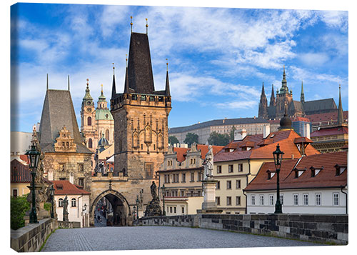 Canvas print Prague Castle and Old Town in summer