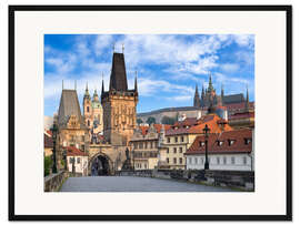 Gerahmter Kunstdruck Prager Schloss und Altstadt im Sommer