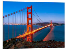 Magnettafel Nachtaufnahme der Golden Gate Bridge in San Francisco Kalifornien, USA