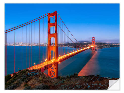 Vinilo para la pared Night shot of the Golden Gate Bridge in San Francisco California, USA