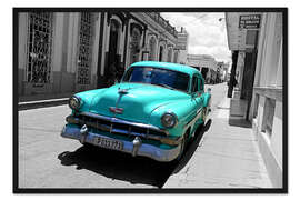 Gerahmter Kunstdruck Colorspot - Oldtimer in den Straßen von Kuba