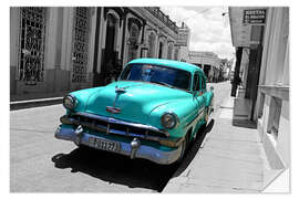 Selvklebende plakat Colorspot - Classic car in the streets Cuba