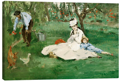 Canvas print The Monet Family in Their Garden at Argenteuil