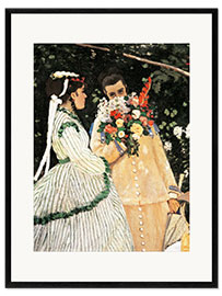 Gerahmter Kunstdruck Frauen im Garten (Detail)