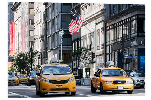 Stampa su PVC Yellow cabs (taxis) on the 5th avenue, New York city, USA