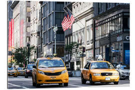 Gallery print Yellow cabs (taxis) on the 5th avenue, New York city, USA