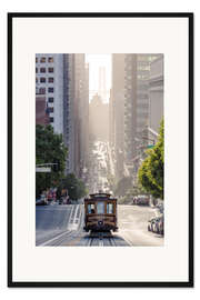 Gerahmter Kunstdruck Straßenbahn in San Francisco