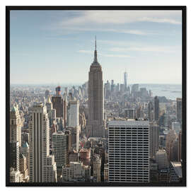 Gerahmter Kunstdruck Skyline von Manhattan mit Empire State Gebäude, die Stadt New York, USA