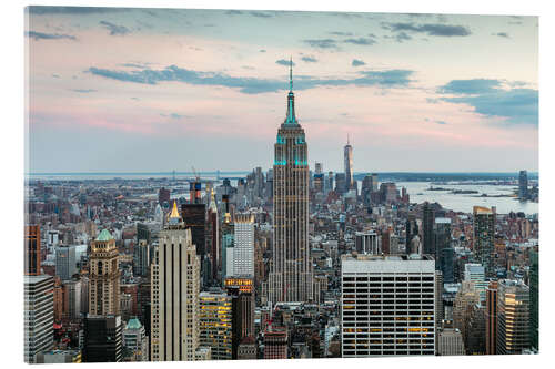 Acrylic print Manhattan skyline with Empire State building at sunset, New York city, USA