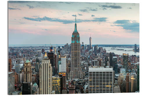 Gallery Print Skyline von Manhattan mit Empire State Building bei Sonnenuntergang, Stadt New York, USA