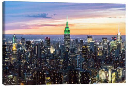 Canvas-taulu Manhattan skyline at twilight, NYC