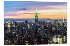 Foam board print Manhattan skyline at twilight, NYC