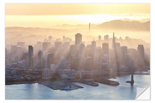 Selvklebende plakat San Francisco in the mist