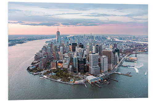 Foam board print Aerial view of lower Manhattan, New York