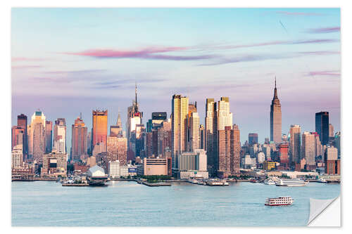 Selvklæbende plakat Midtown Manhattan Skyline, New York