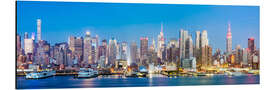 Aluminium print Manhattan skyline panoramic at night, New York city, USA