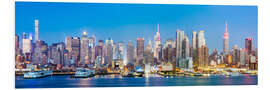 Tableau en PVC Manhattan skyline panoramic at night, New York city, USA