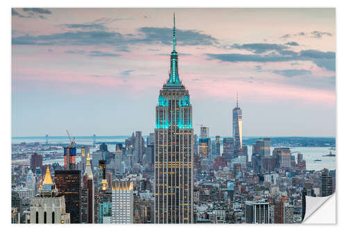 Sticker mural Empire State Building at twilight, NYC