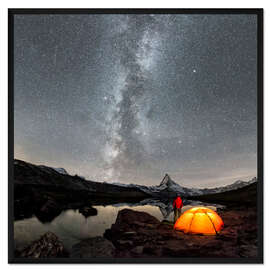 Gerahmter Kunstdruck Milchstraße am Matterhorn