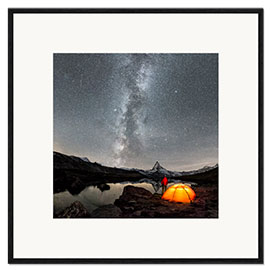 Kehystetty taidepainatus Milky Way at Matterhorn