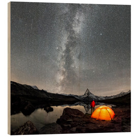 Quadro de madeira  Milky Way at Matterhorn - Dieter Meyrl
