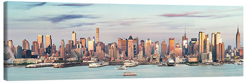 Leinwandbild Panorama-Skyline von Midtown Manhattan von New Jersey, New York, USA