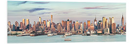 Tableau en PVC Vue panoramique de Midtown (Manhattan) du New Jersey, New York City