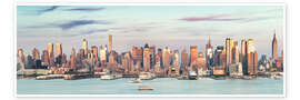 Poster Panoramic skyline of midtown Manhattan from New Jersey, New York city, USA