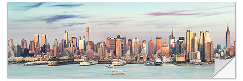 Naklejka na ścianę Panoramic skyline of midtown Manhattan from New Jersey, New York city, USA