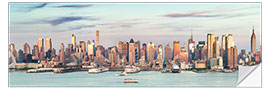 Naklejka na ścianę Panoramic skyline of midtown Manhattan from New Jersey, New York city, USA