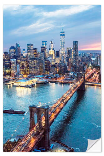 Wandsticker Brooklyn Bridge und Manhattan
