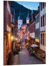 Aluminiumtavla Romantic Old Town at night in Heidelberg, Germany