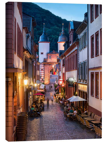 Quadro em tela Romantic Old Town at night in Heidelberg, Germany