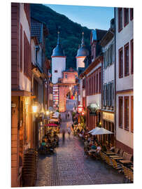 Foam board print Romantic Old Town at night in Heidelberg, Germany