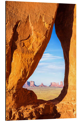 Alubild Teardrop Bogen Sonnenuntergang, Monument Valley, Arizona, USA